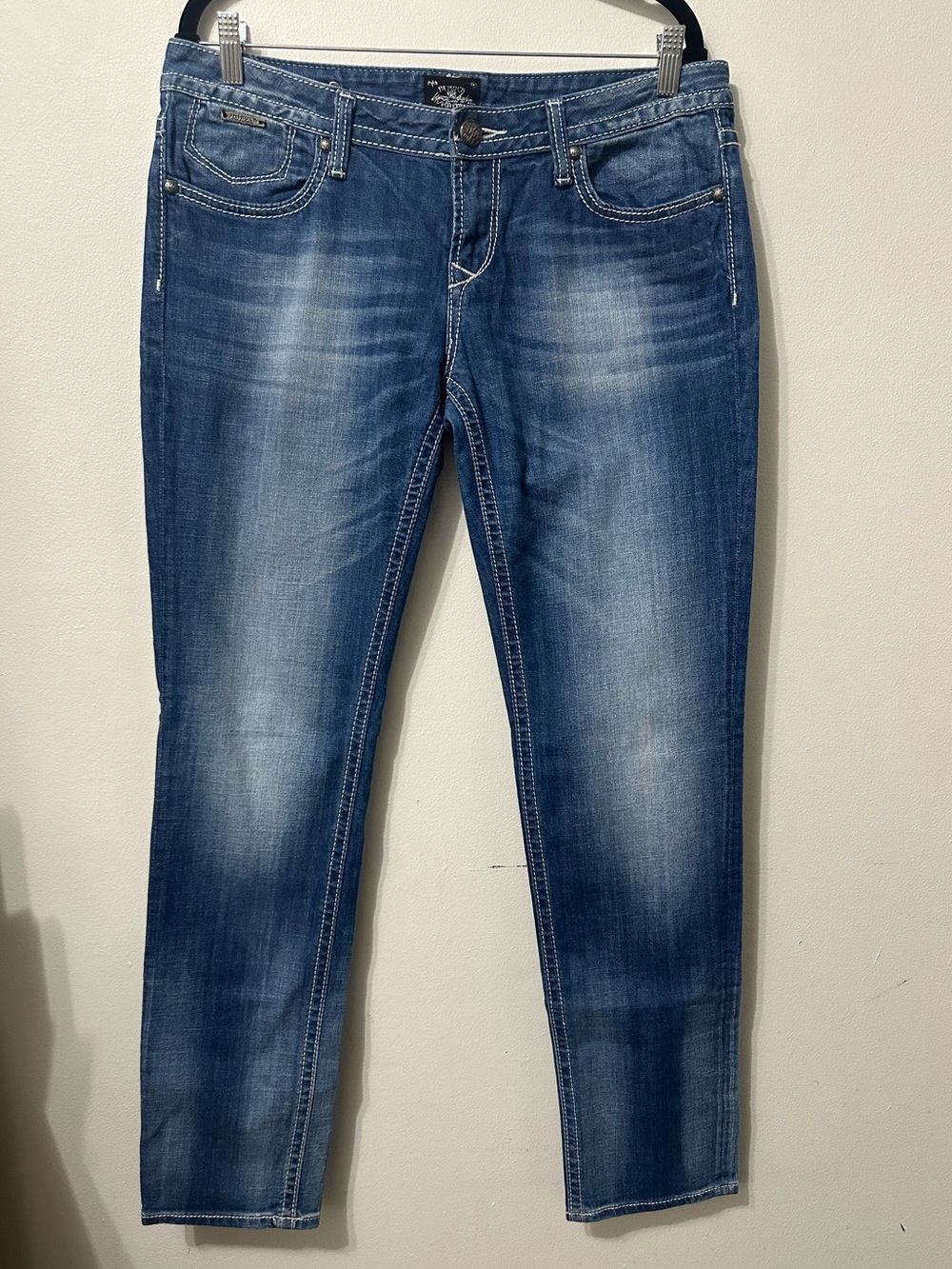 REROCK For Express Jeans Skinny Thick Stitch Denim Distressed Women’s Size 12R